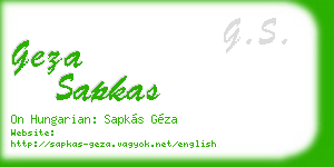 geza sapkas business card
