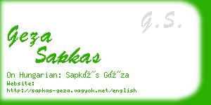 geza sapkas business card